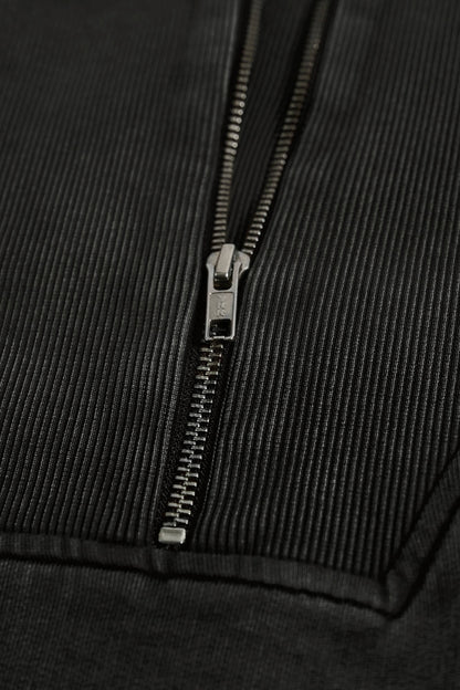 Cotton Jersey Acid Wash Cropped Sweatshirt  in Ash