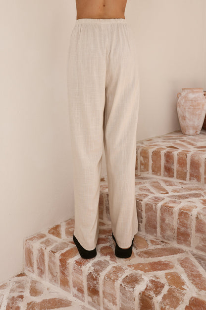 Yuki Strapless Top and Pants Set - Oatmeal