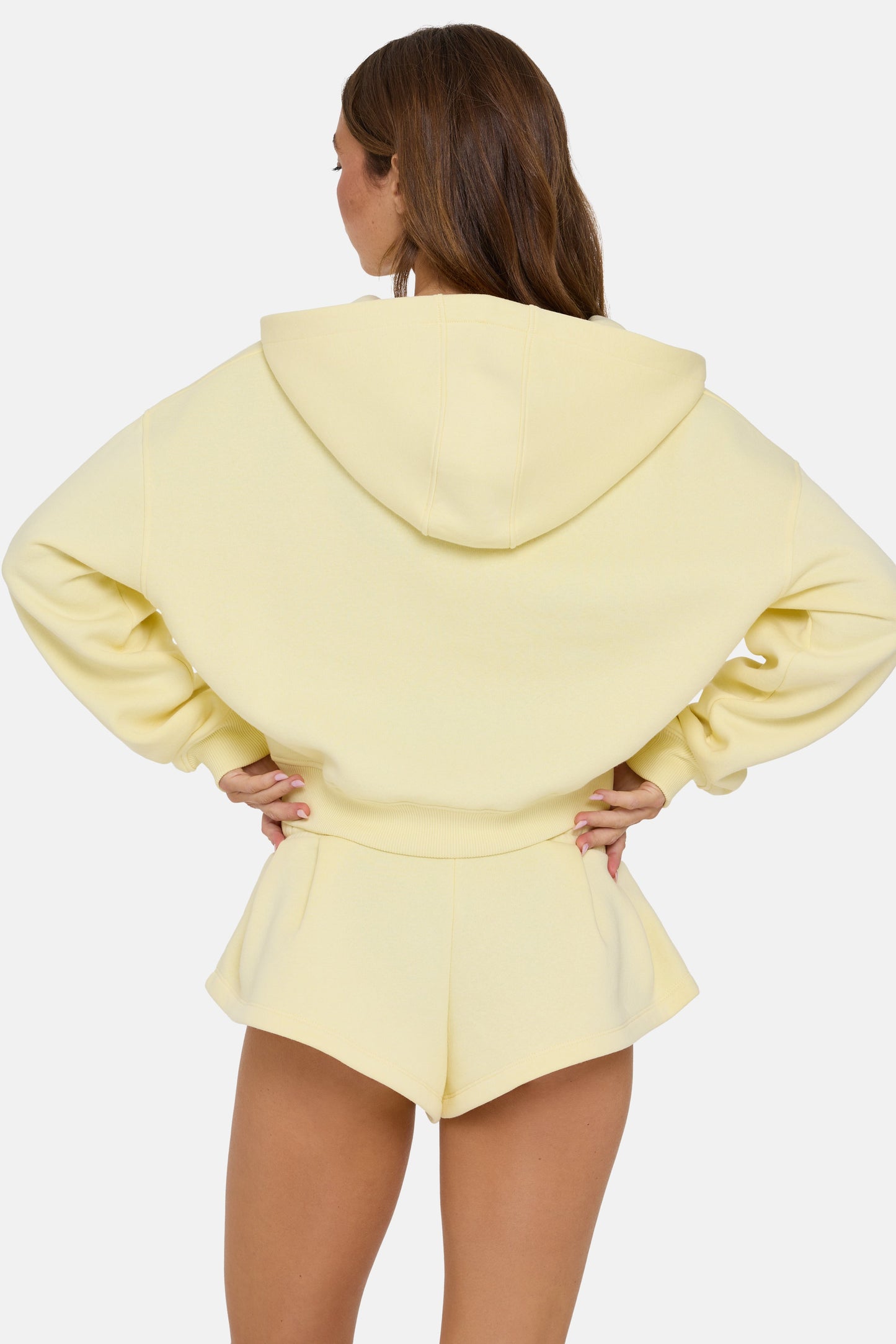 Oversized Zip-Up Hoodie in Buttercream