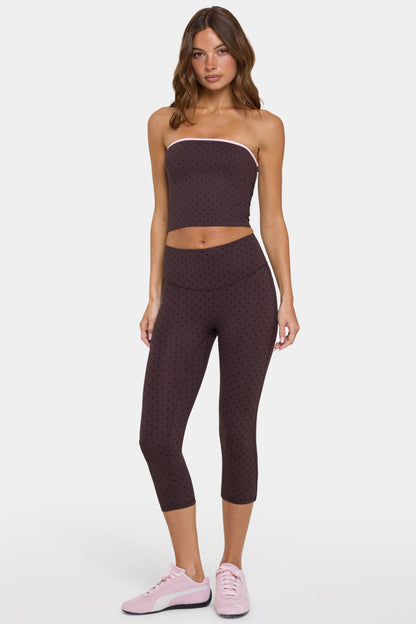 Soft Active Capri Leggings in Choc Chip