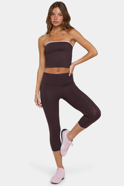 Soft Active Capri Leggings in Choc Chip
