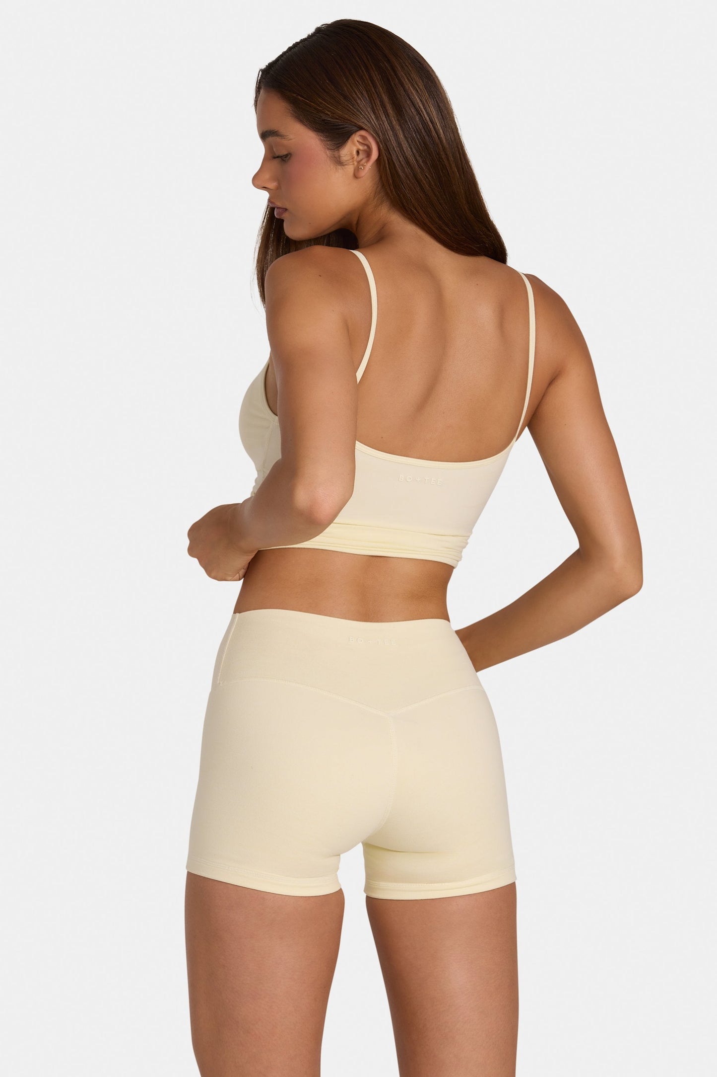 Soft Active Mini Shorts in Lemon Marl