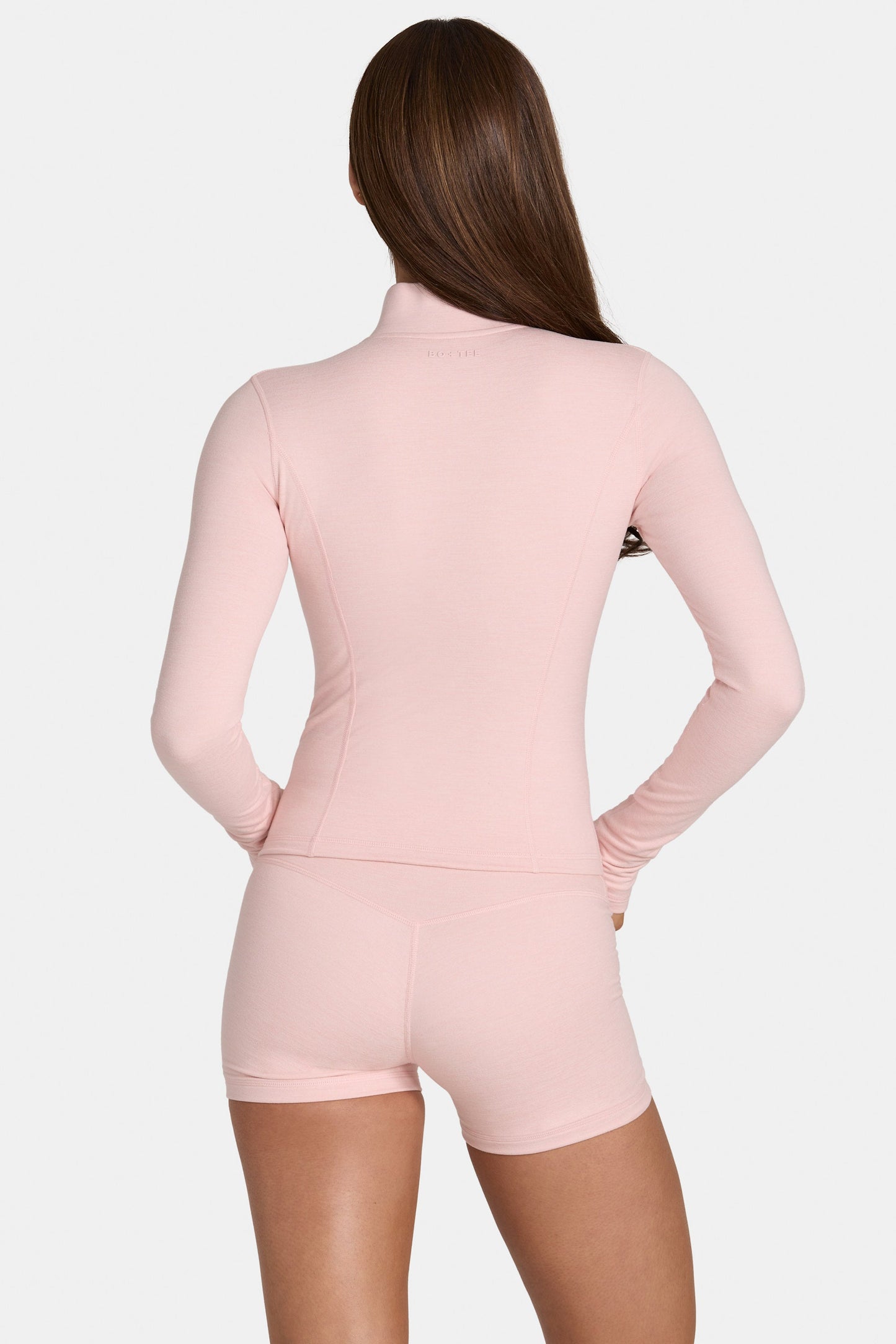 Soft Active Zip-Up Jacket in Blush Marl