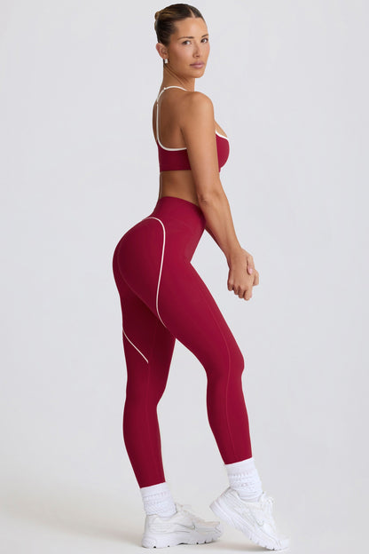 Soft Active Mid-Rise Leggings in Cherry