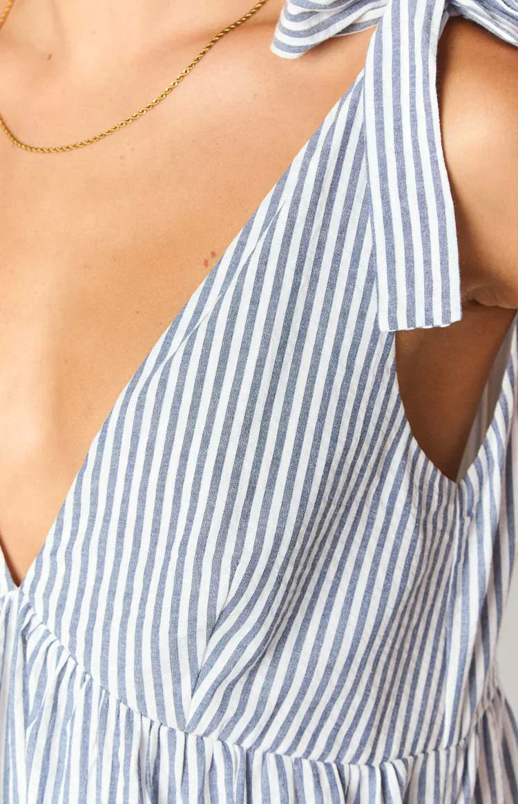 Angel Girl Blue Stripe Mini Dress