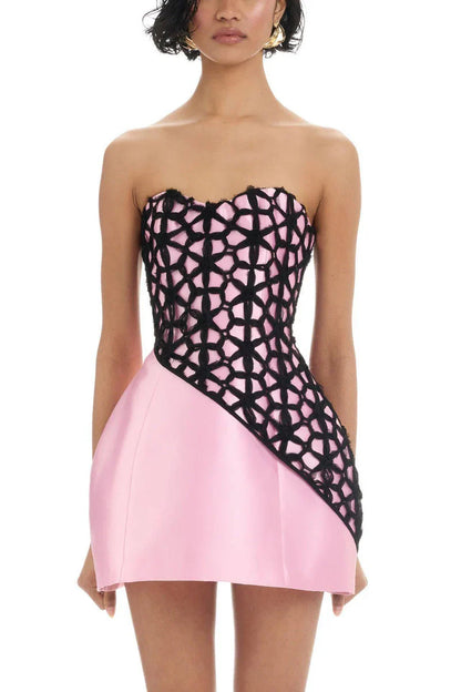 Ataya Dress - Black/Pink