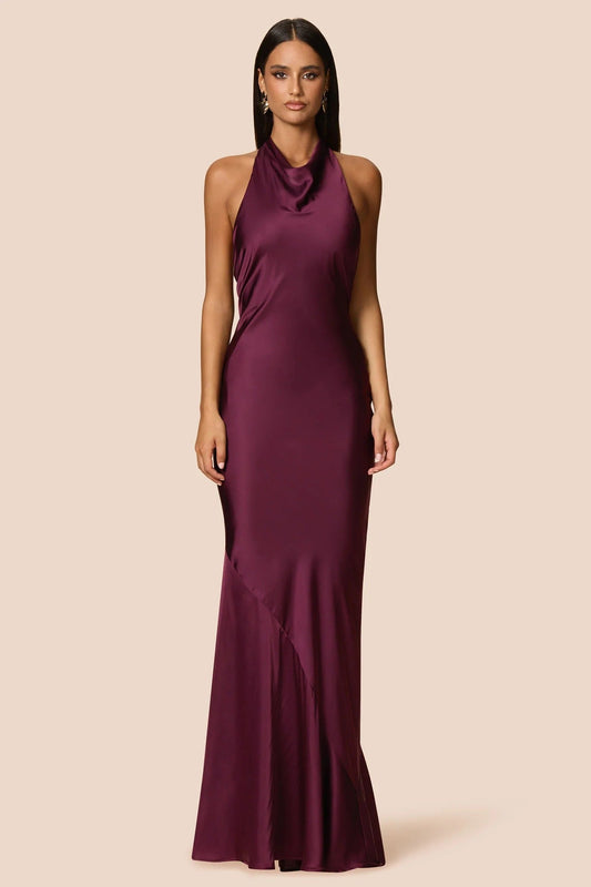 Nookie Penelope Halter Gown - Mulberry
