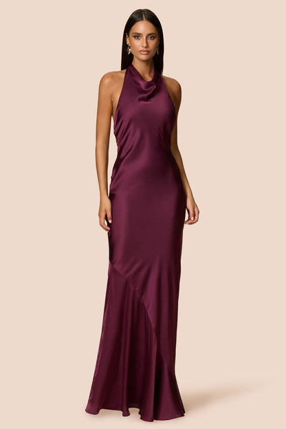 Nookie Penelope Halter Gown - Mulberry