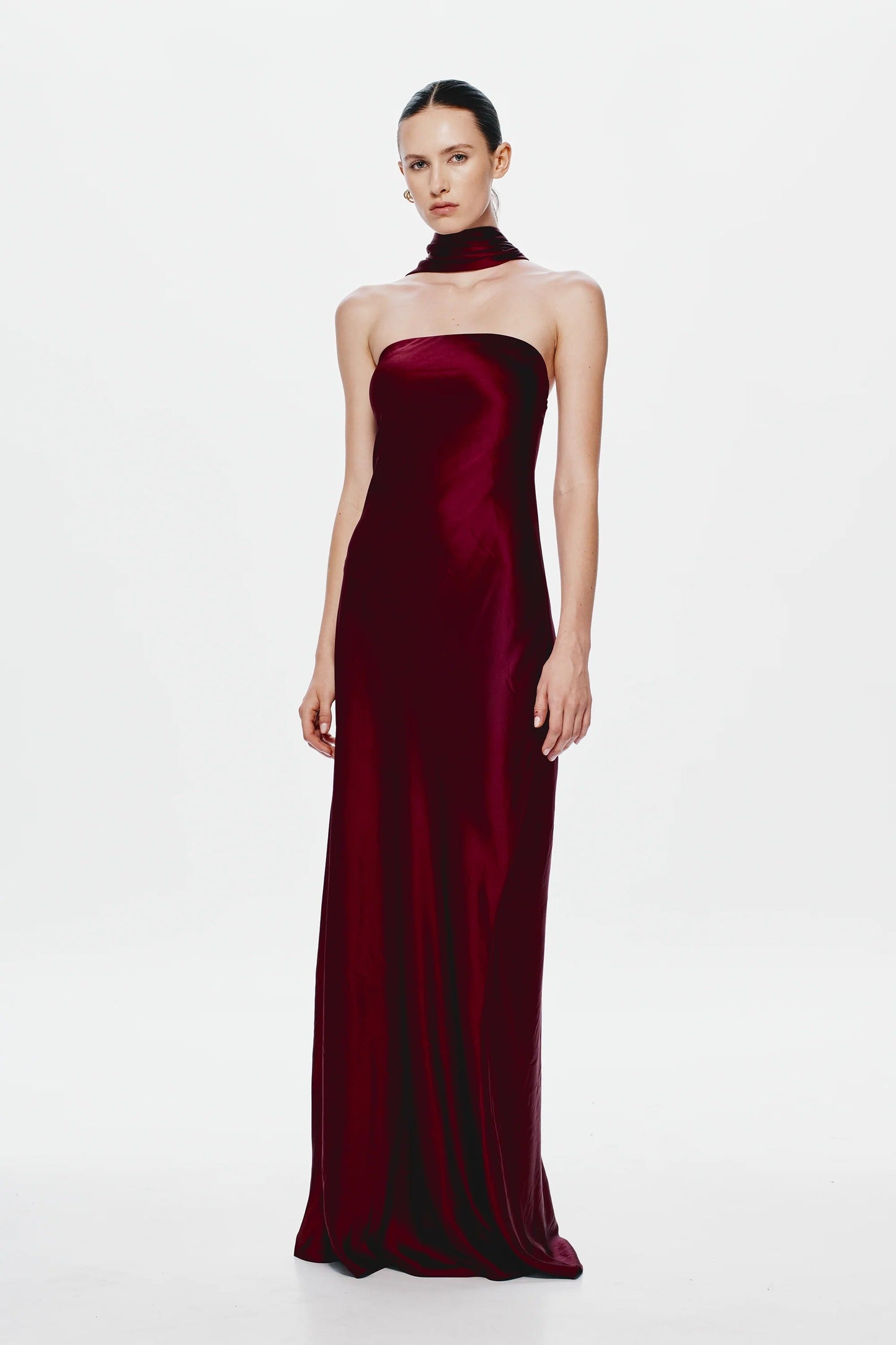 Misha Lilia Satin Gown - Port