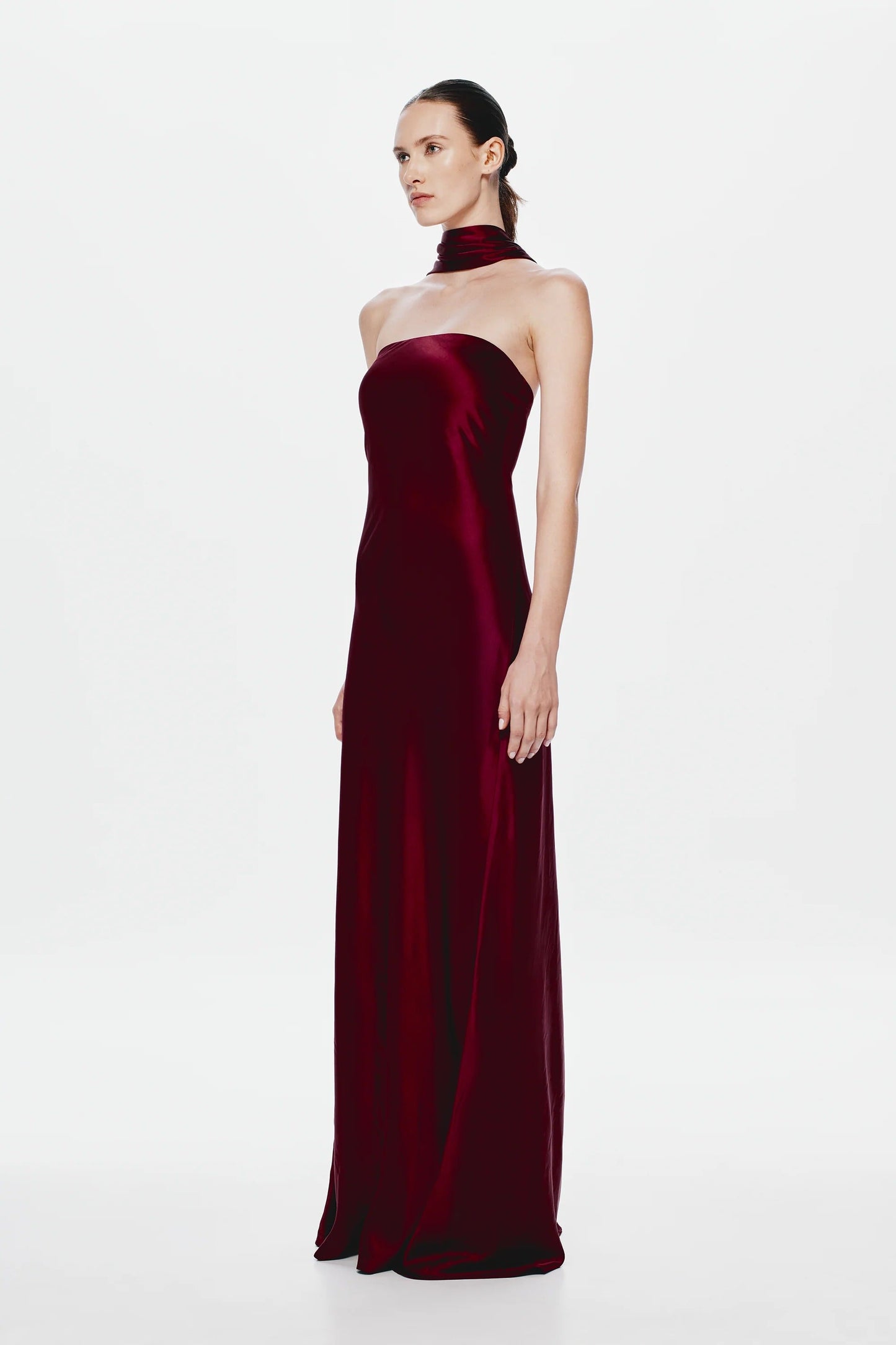 Misha Lilia Satin Gown - Port