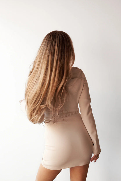 Cupro Mini Dress - Beige