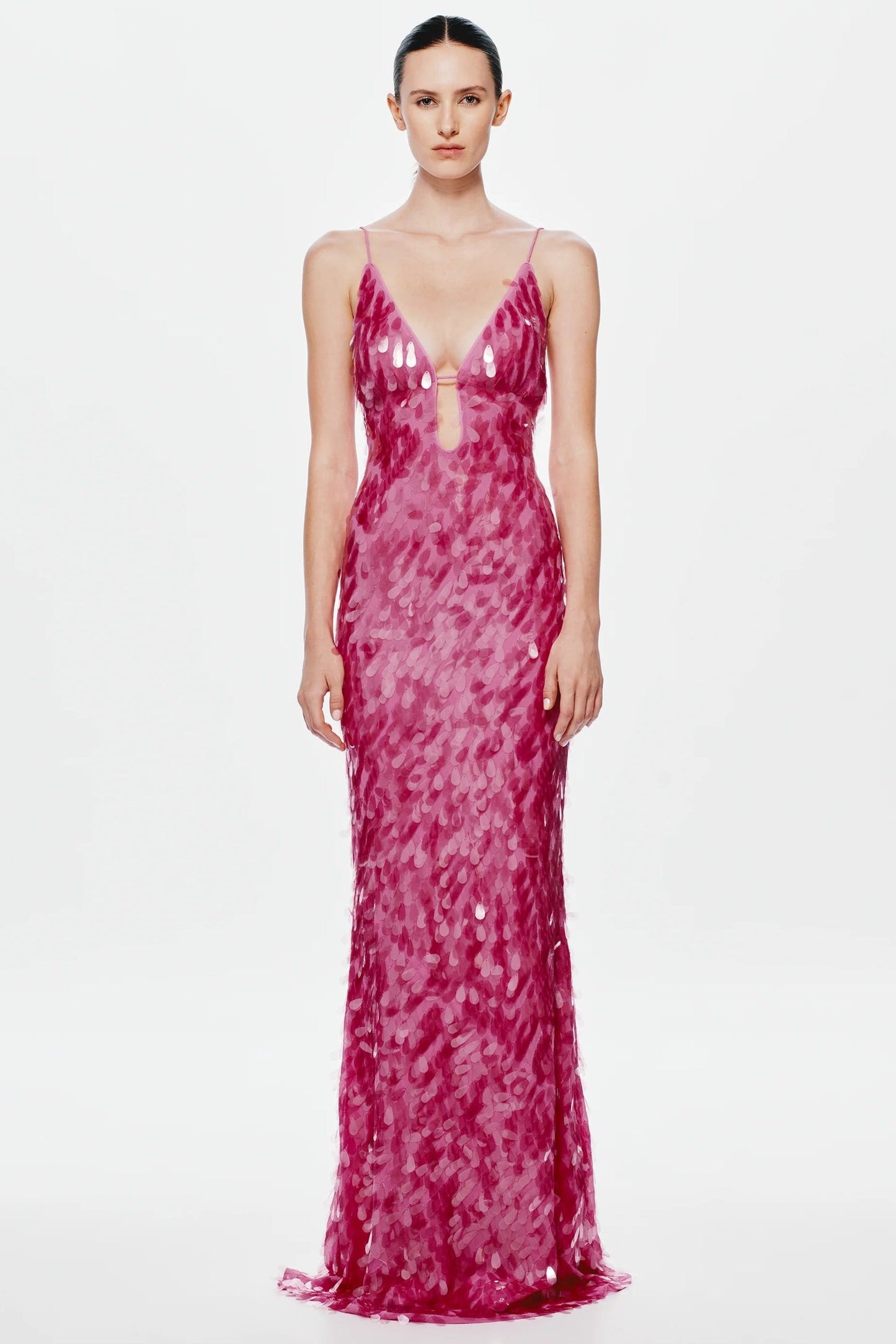 Misha Sapphire Sequin Maxi Dress - Fuchsia