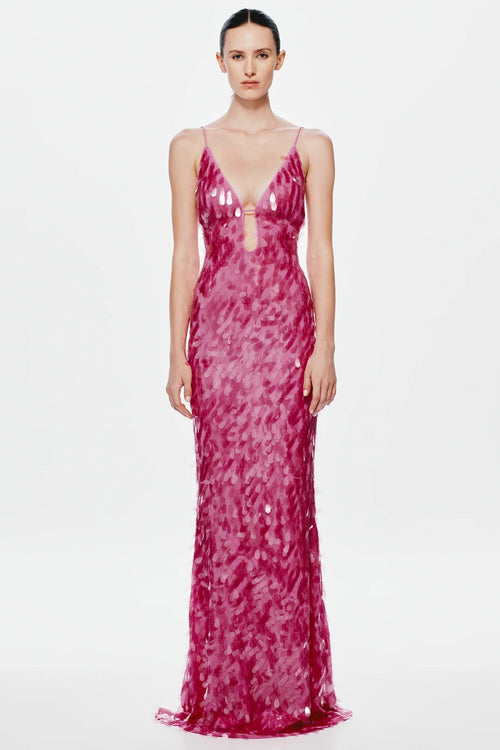 Misha Sapphire Sequin Maxi Dress - Fuchsia