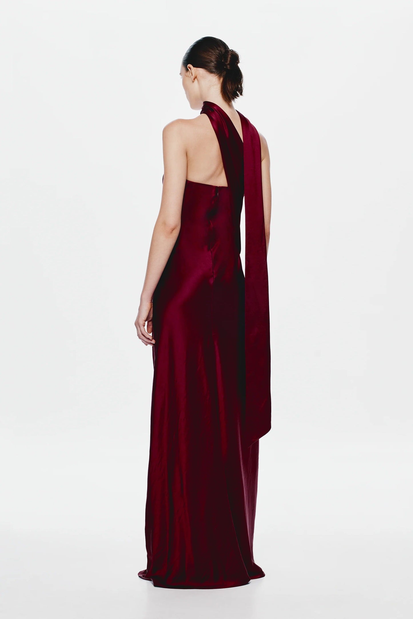 Misha Lilia Satin Gown - Port
