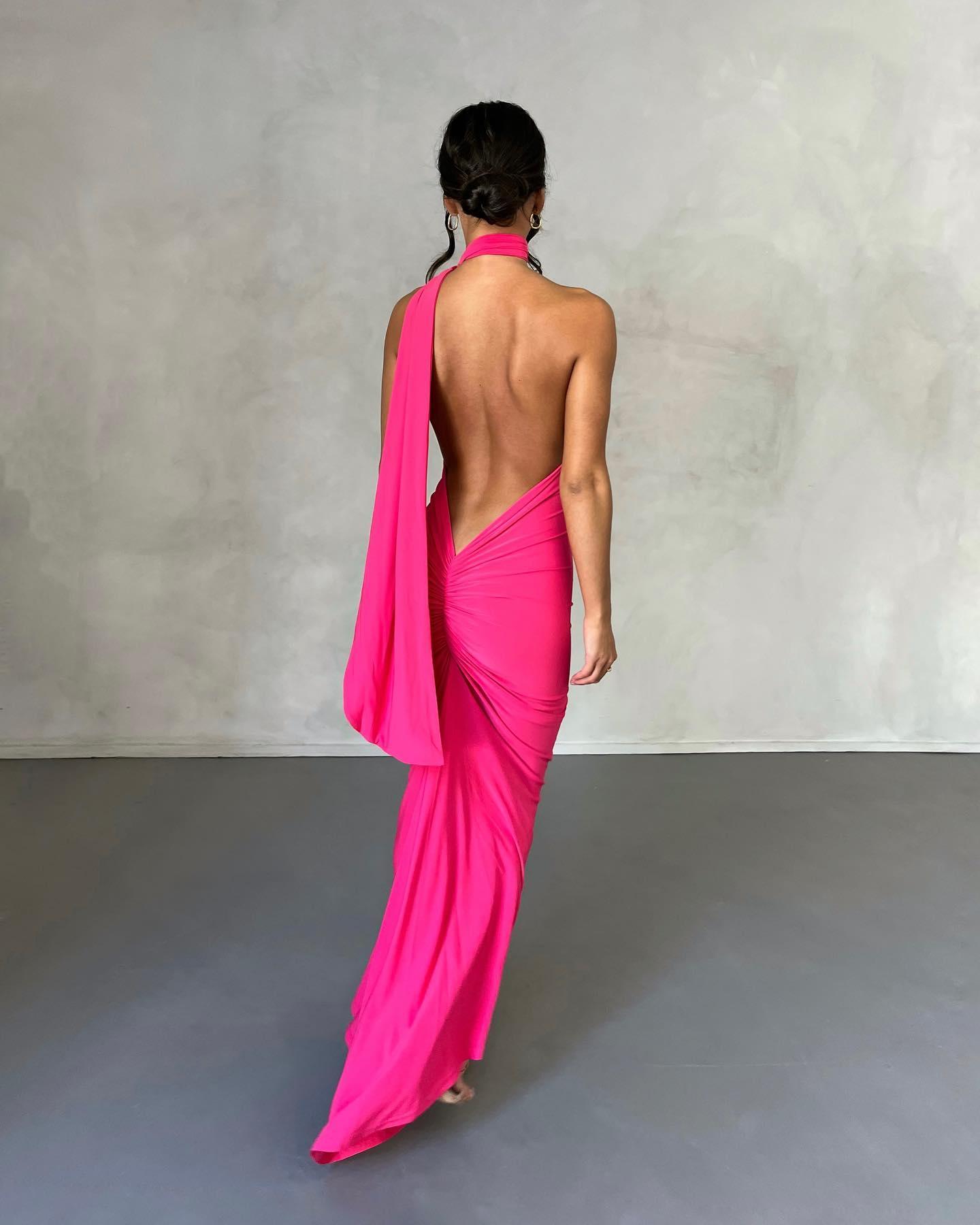 Leoni Dress - Fuchsia