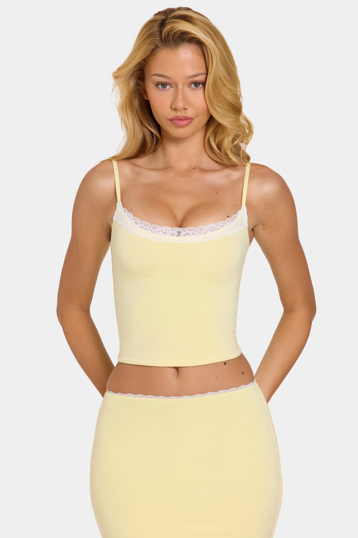 Modal Lace-Trim Top in Butter