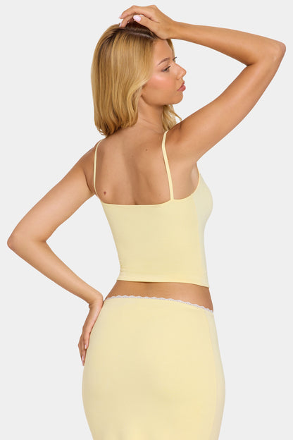 Modal Lace-Trim Top in Butter