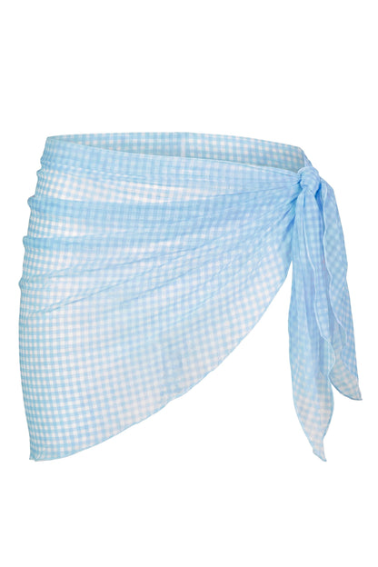 Sarong in Blue Gingham Print