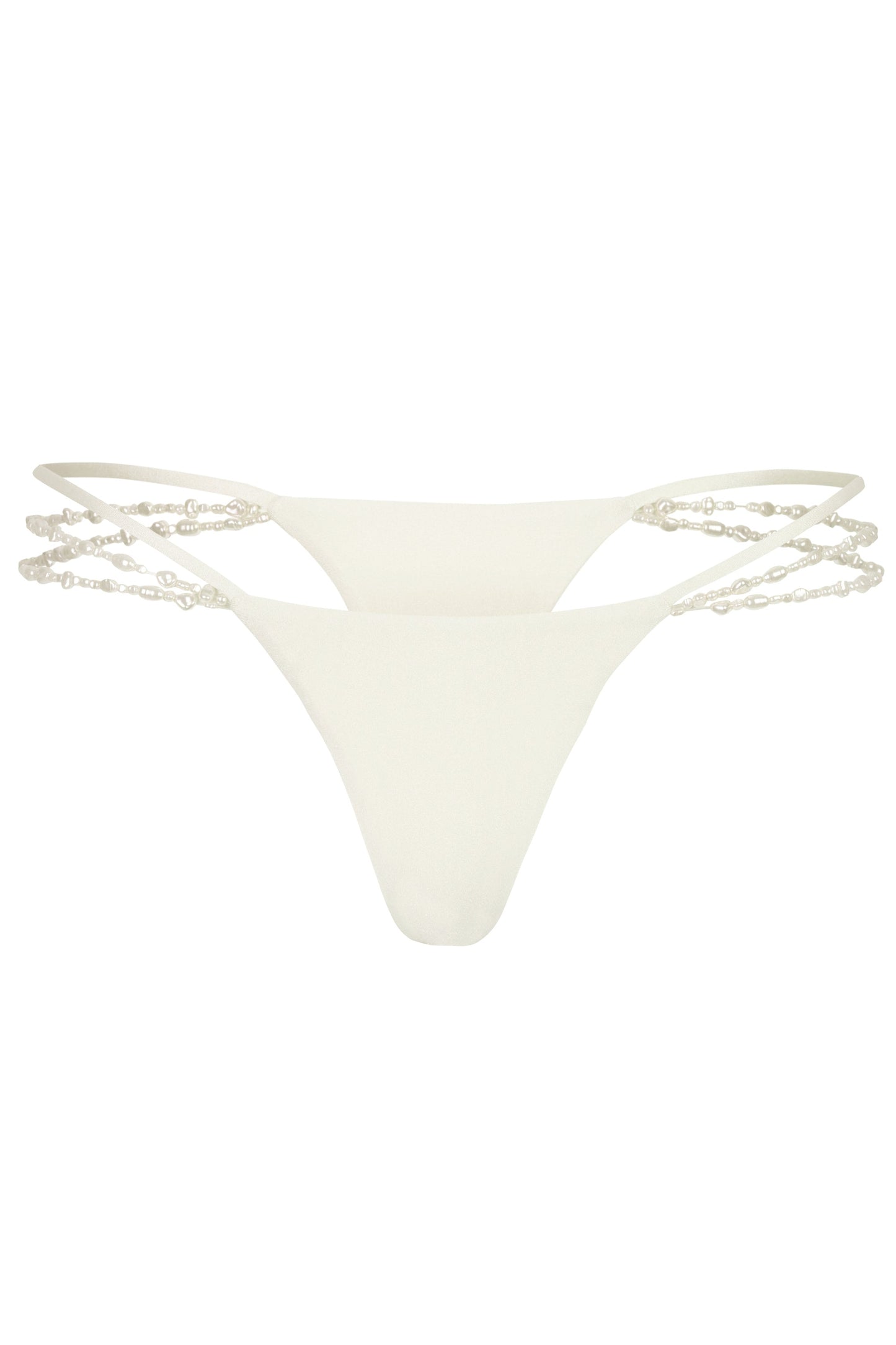 Multi-Strap Cheeky Bikini Bottoms  in Pearl