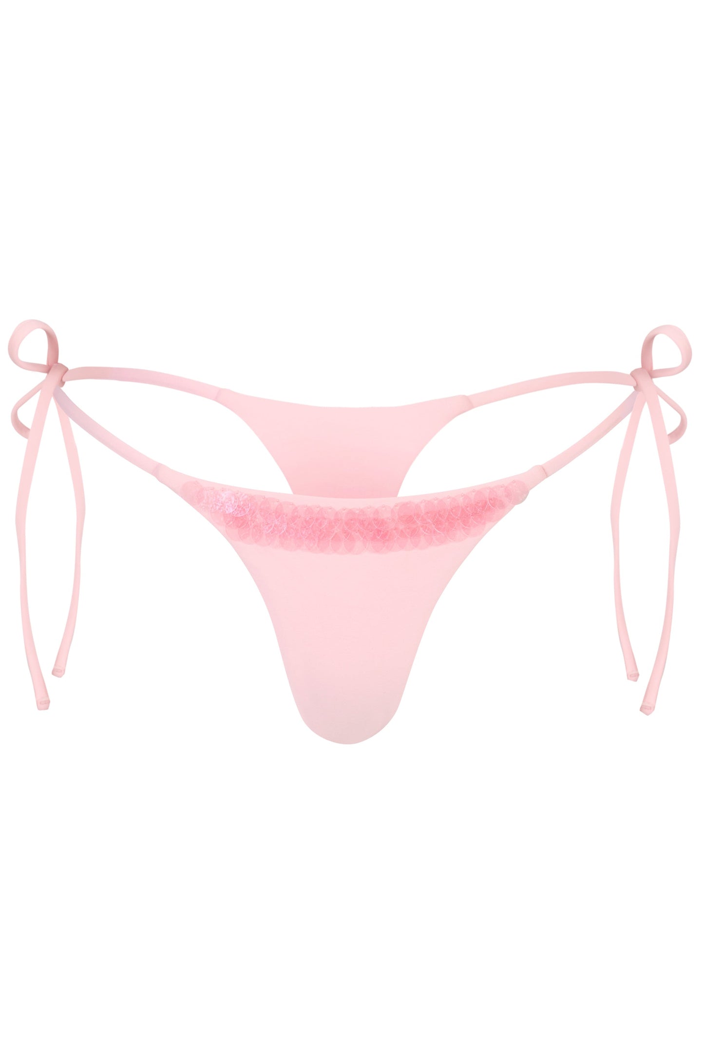 Side-Tie Thong Bikini Bottoms  in Baby Pink