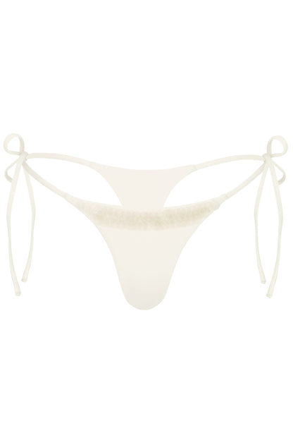 Side-Tie Thong Bikini Bottoms  in Pearl