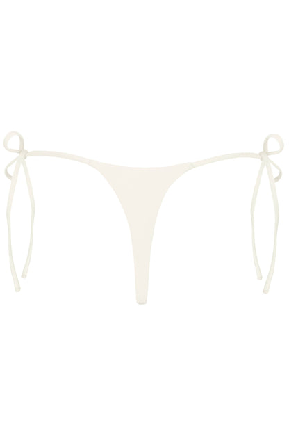 Side-Tie Thong Bikini Bottoms  in Pearl
