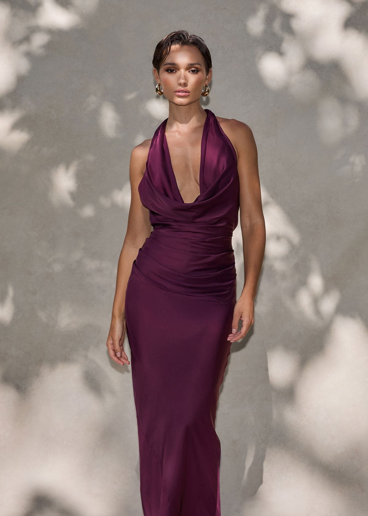 Nookie Penelope Drape Gown - Mulberry
