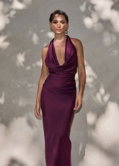 Nookie Penelope Drape Gown - Mulberry
