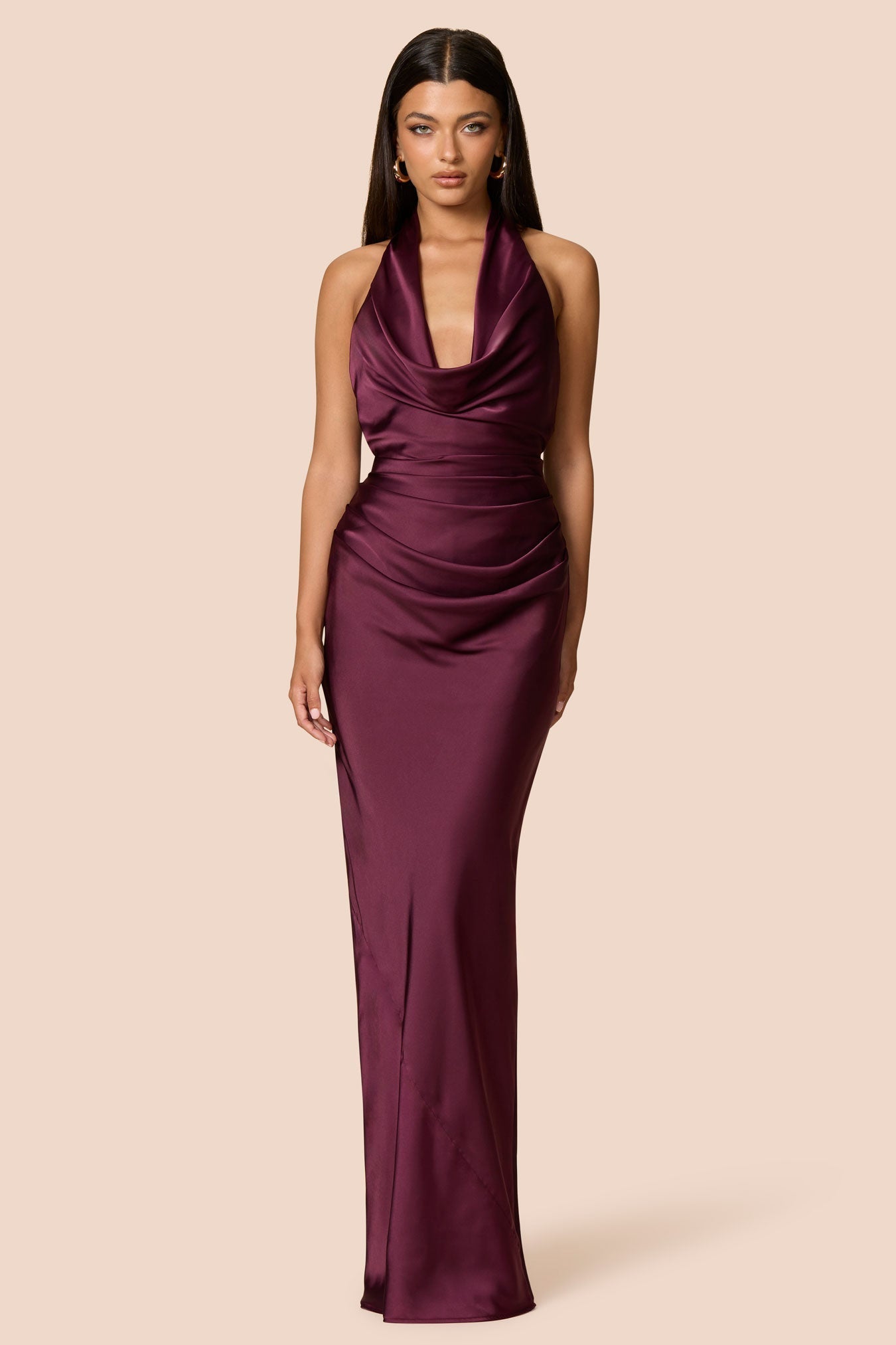 Nookie Penelope Drape Gown - Mulberry