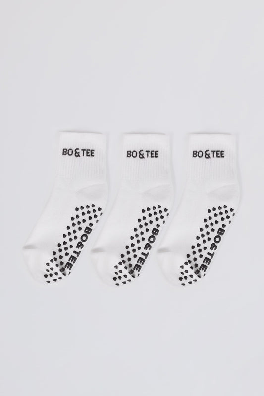 Pilates 3-Pack Socks Bundle in White