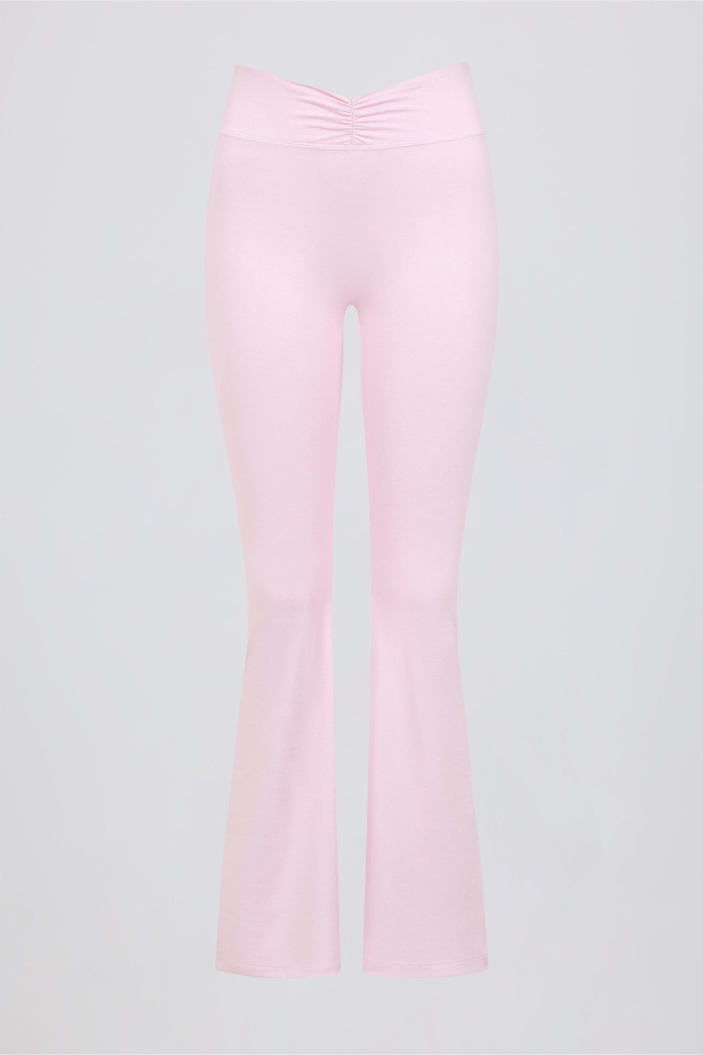 Brushed Jersey Ruched Flared Trousers in Bloom