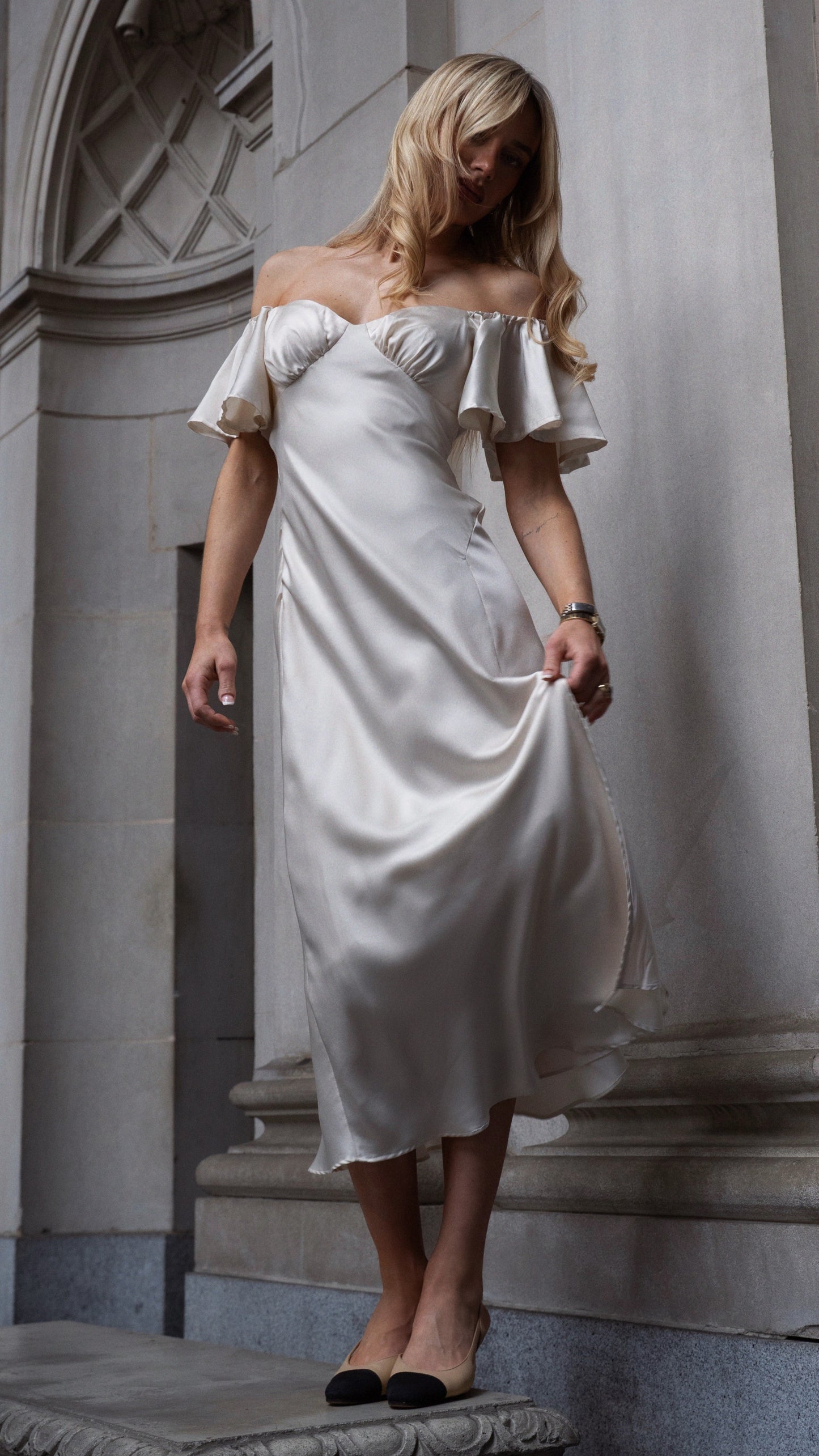 Louisa Midi Dress - Ivory