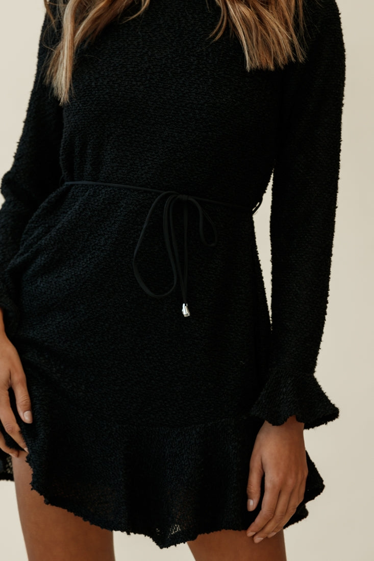 Montville Long Sleeve Knit Dress Black
