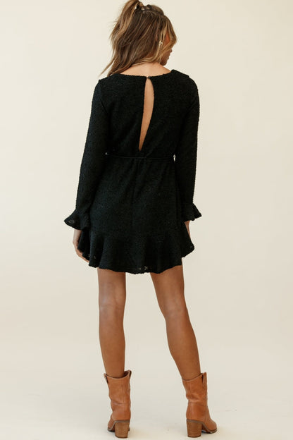 Montville Long Sleeve Knit Dress Black