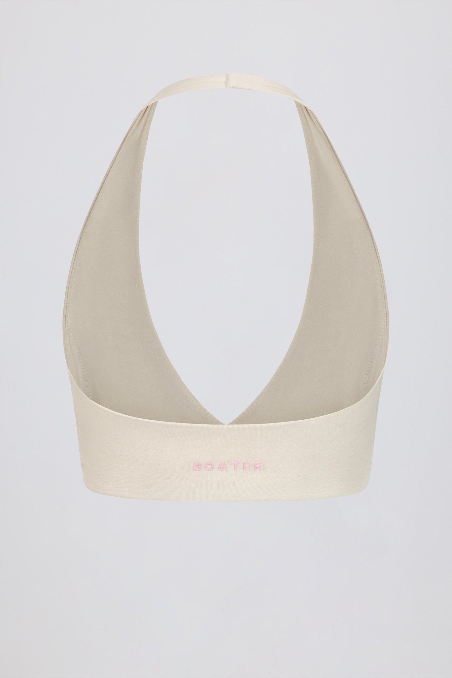 Brushed Jersey V-Neck Sports Bra in Vanilla