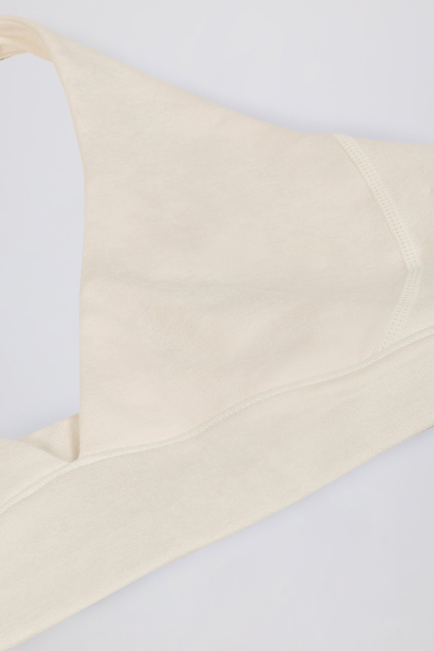 Brushed Jersey V-Neck Sports Bra in Vanilla